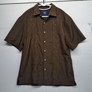 Carribean Joe Palm Trees Button Down Shirt Men's L